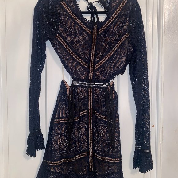 For Love and Lemons Black Emerie Cut Out Dress M - Picture 2 of 4